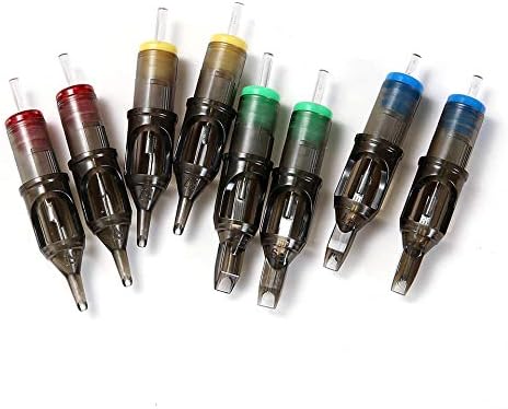 Poseidon Tattoo Cartridge Needles Assorted Mixed Size Round Liner Shader Magnum Curved/Round Mag 5rl 7rl 9rl 5rs 7rs 9rs 15m1 21m1 15cm 21cm Disposable Membrane Tattoo Needles 50Pcs