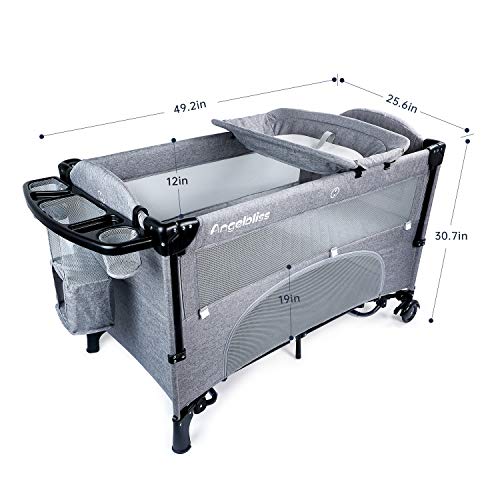 Angelbliss 4 in 1 Baby Beside Sleeper Portable Crib with