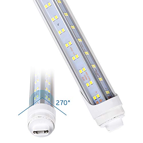 12 PCST8 T10 T12 LED Tube,R17D/HO 8FT LED Bulb Rotate V Shaped