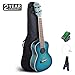 SanDona Acoustic Electric Concert Ukulele EQ 24 Inch Kit eUKC-131 | Spruce Top Flamed Okoume Back and Side | Under-Saddle Pickup, Strap, Aquila Strings, Digital Tuner and Gig bag | Midnight Sapphire