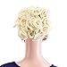 SWACC Short Messy Curly Dish Hair Bun Extension Easy Stretch hair Combs Clip in Ponytail Extension Scrunchie Chignon Tray Ponytail Hairpieces (Light Blonde-613#)