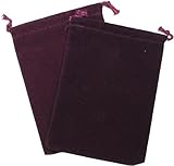 Chessex Dice: Velour Cloth Dice Bag Small (4 x 6) - BURGUNDY - Holds Approximately 20-30 Dice