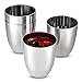 FineDine Unbreakable Stainless-Steel Drinking Glasses, Mirror Polished BPA-Free Curved Silhouette for Comfortable Grip, Space-Saving Cocktail Glasses, Chilling Effect. Beer and Cocktails, 12 Oz 4 Pack