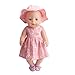 MonkeyJack 2pcs Fancy Clothes Outfit for 18inch American Girl My Life Zapf Baby Born Dolls Floral Dress Hat Set Pink