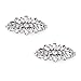 ELEGANTPARK AW Women's Leaf Design Rhinestones Crystal Clutch Dress Hat Shoe Clips Silver 2 Pcs