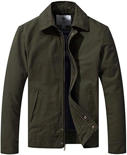 wantdo Men's Cotton Lightweight Jacket Military Jacket Casual