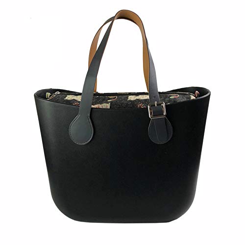 Classic size O bag obag style waterproof EVA body women handbag Rubber Silicone Bag,Black