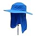 Home Prefer Men's Sun Hat Mesh Bucket Hat Detachable Neck Face Flap Hat Boonie Hat Bright Blue