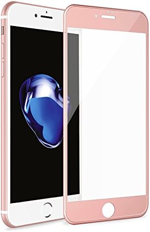 iPhone 7 3D Full Coverage Tempered Glass, [PET Frame] [Edge to Edge Crash Protection] Curved [Scratch Proof] [Bubble Free] Tempered Glass Screen Protector Film for iPhone 7 - Rose Gold