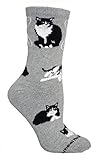 Tuxedo Cat Socks on Gray 9-11