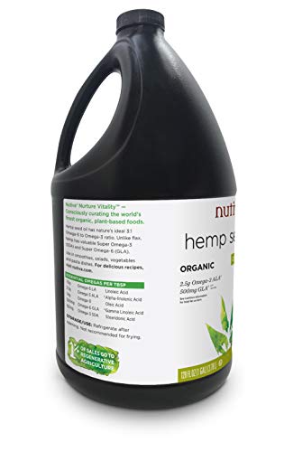 NUTIVA ORGANIC, COLD-PRESSED, UNREFINED HEMP SEED OIL FROM NON-GMO, SUSTAINABLY FARMED CANADIAN HEMP, 1 GALLON 128 FL OZ