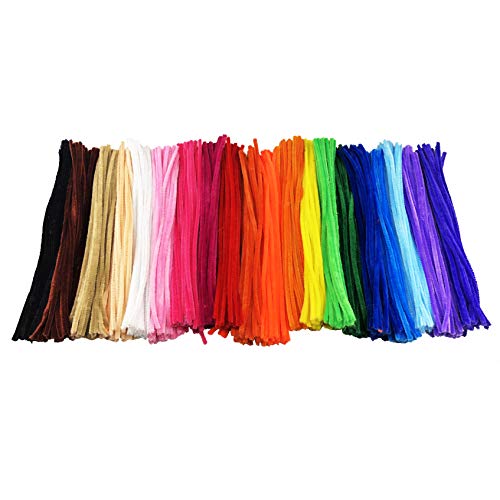 Miukada 600pcs Pipe Cleaners Chenille Stems for DIY Art and Craft Decorations (11.8" in Length.20 Colors)