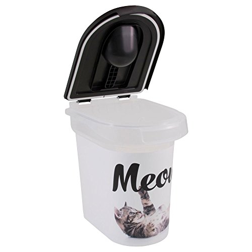 Paw Prints Plastic Pet Food Bin, Meow Photo Design, 15lb