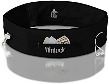 HipLock Concealed Travel and Exercise Money Belt (Large, Black)