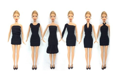 6 Sets 6 Black Dresses 6 Black Heels Sexy Wear