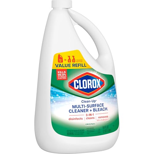 CLOROX CLEAN-UP ALL PURPOSE CLEANER WITH BLEACH ORIGINAL, HOUSEHOLD ESSENTIALS, 64 OUNCE REFILL BOTTLE