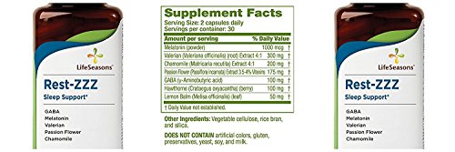 LifeSeasons Rest-ZZZ Herbal Melatonin Sleep Support, 60 Vegicaps - 3 Pack