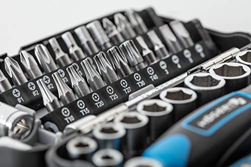 Högert Technik - Werkzeugset I Steckschlüssel, Bits und Ausstattung 1/4” I Legiertem Chrom-Vanadium-Stahl I… – Bild 3