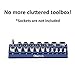 Magnetic Socket Holder | 1/2-inch Drive | Metric | Blue | Holds 19 Sockets | Professional Quality Tools Organizer | by Olsa Tools