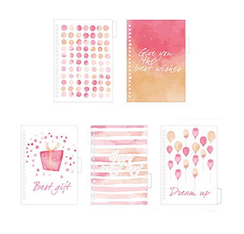 Funcoo 10 Sheets Plastic Planner Index Dividers Category Page Tab Indexing Cards for A5 6-Holes Ring Binders/Planners Notebook/School Stationery (Style-1)