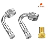 Tuisy Tire Valve Tools - Presta Valve Adapter and Valve Stem Extenders 90 Degree 135 Degree Angled Schrader Valve Extension Converter for Bike Car Bicycle, Set of 3