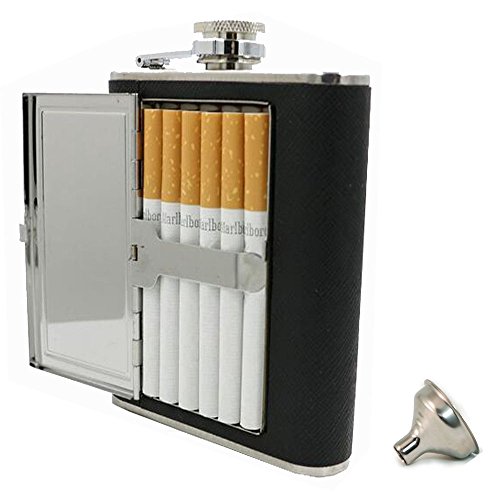 5oz pu leather wrapped stainless steel flask liquor alc…