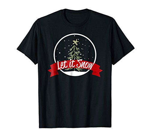 Rustic Christmas Tree Snow Globe Shirt Let it Snow Gift - Thumbnail 2