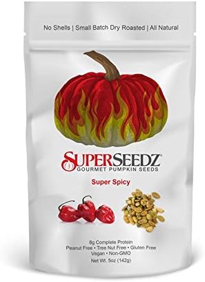 SuperSeedz Gourmet Pumpkin Seeds, Super Spicy, 5 Ounce (Pack of 6)