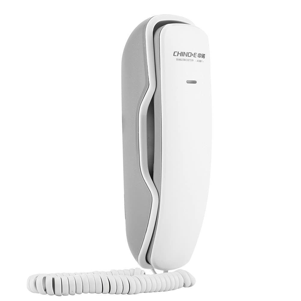 Phone with Handset, Wall Mounted Landline Phone, Corded Wall Telephones with Noise Cancelling Household Extension Telephone for Hotel Bathroom Living Room Office, Redial/Pause/Built-in Dial Pad(white)