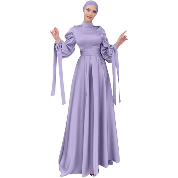 Elegant Muslim Abaya Islamic Evening Gown Womens Casual Long Sleeve Plus  Size Summer Loose Maxi Long Dress with Belt at Amazon Women's Clothing store