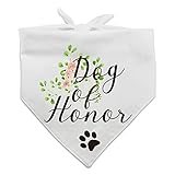 family Kitchen Dog of Honor, Maid of Honor Wedding Dog Bandana, Wedding Photo Prop, Pet Scarf Accessories, Coral Wedding Bandana