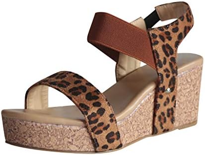 Vibola Womens Wedge Sandals,Large Size Elastic Band Studded Anti-Slip Rubber Sole Peep-Toe Comfort Walking Shoes