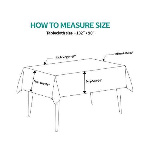 Surmente Tablecloth 90 x 132Inch Rectangular Polyester Table Cloth for