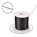 NBEADS 185yards/roll Leather Sewing Stitching Flat Waxed Polyester Cord, Bead Cord, Black, 0.5mm in Diameter