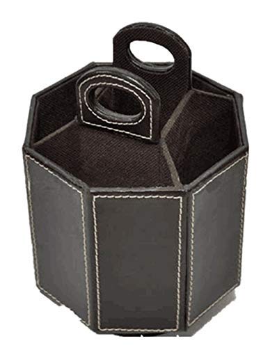 COSMOS ® Brown PU Leather 360 Degrees Rotatable Organizer/ Holder in Octagon shape for Cellphone Remote Control/Controller Pen Scissors with Cosmos Fastening Strap