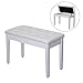 HOMCOM Piano Bench, Duet Piano Chair with Faux Leather Padded Cushion and Wooden Frame, Button Tufted Keyboard Bench, White