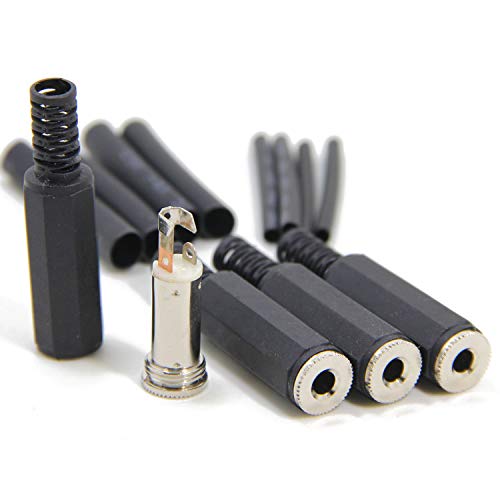 Ancable Replacement 10-Pack Stereo Female Jack 3 Pole TRS 1/8" 3.5mm Solder Type DIY Audio Cable Connector with Shrinkle Tube for Repair Headphone Earphone Headset - Image 4