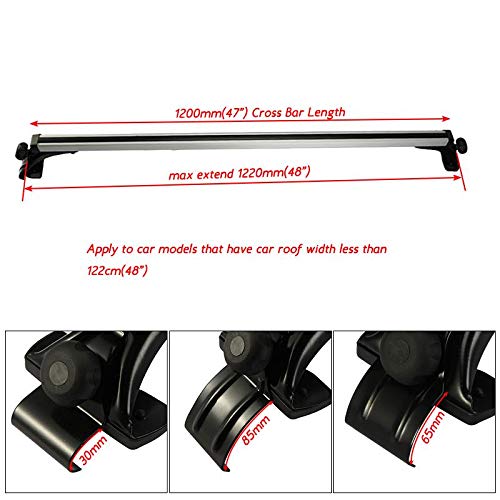 AUXMART 48" Roof Rack (Without Roof Side Rail) Universal Cross Bars