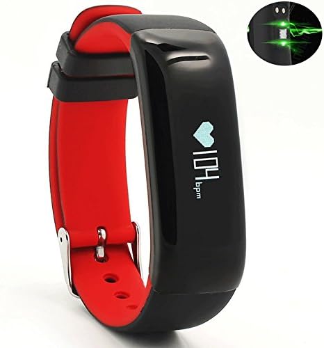 Igrosso Fitness Tracker Heart Rate Monitor Watch Blood Pressure Smart Bracelet Waterproof Wristband Activity Tracker Step Walking Distance Calorie Counter Sport Pedometor for Android IOS (Red)