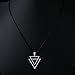 Men's Sterling Silver Cool Double Triangle Cords Simple Minimalism Arrow Pendant Necklace 24