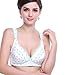 TANZKY® Women's Comfort Nursing Underwear Front Button Wirefree Bra (M, Blue Apple Pattern)