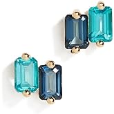 Kalan by Suzanne Kalan Women's 14k Ann Emerald Cut Dark Blue Ombre Earrings