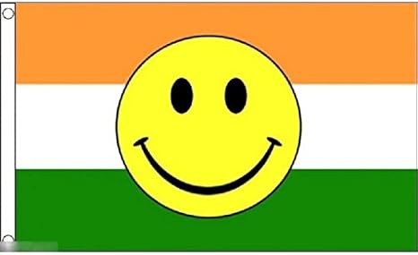 Amazon 国旗 インド スマイリーフェイス ニコちゃん スマイルマーク カレー 特大フラッグ ノーブランド品 地図 国旗 ホビー