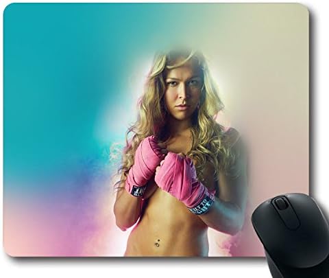 Custom Gaming Mouse Pad with Ronda Rousey Mma Sports Artists Sexy Non-Slip Neoprene Rubber Standard Size 9 Inch(220mm) X 7 Inch(180mm) X 1/8 Inch(3mm) Desktop Mousepad Laptop Mousepads Comfortable Computer Mouse Mat