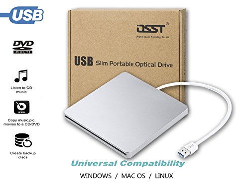 OSST USB Slim Slot in External 8x DVDRW DVD CD RW ROM Burner Writer Drive for Apple Mac PC Box Laptop Desktop Portable Enclosure Housing Caddy Case