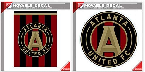 Wincraft アトランタユナイテッド 再利用可能な屋内デカールギフトセット 長方形 5x5インチ バーゲンセール 円形 5x3 75インチ