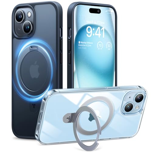TORRAS Ostand Q1 Weltneuheit für iPhone 15 Hülle für MagSafe (Stabilster Ständer,Nr.1 Magnetkraft, Militärischer Schutz) Stoßfest Handyhülle iPhone 15