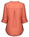 REGNA X Love Coated Womens Cuffed Sleeve Chiffon Blouse Top(S, M)