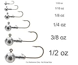 Angler's World of Jigs Unpainted Fishing Lures - Lead Round Ball Head Jigs with barb and Eagle Claw laser sharp RED, GOLD, or BRONZE Aberdeen Jig Hooks by