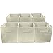 Sorbus Foldable Storage Cubes - 6 Fabric Baskets for Organizing Pantry, Closet, Shelf, Nursery, Playroom, Toy Box - 11 Inch Dual Handle Collapsible Closet Organizers and Storage Bins (Beige)
